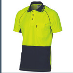 DNC Workwear Hi Vis Cotton Backed Cool-Breeze Contrast S/S Polo 3719